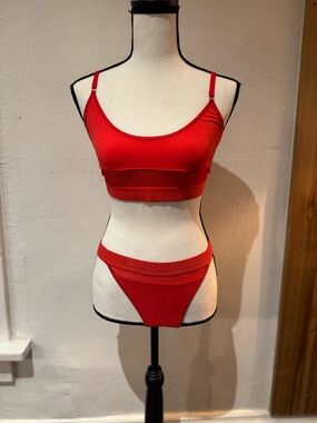 LOUNGE Set—Mesh Scoop Bralette & Bikini Briefs